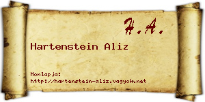 Hartenstein Aliz névjegykártya